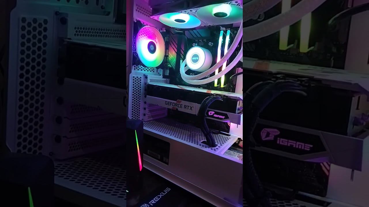 my snowwhite RTX 3070 ti , ryzen 7 5700 G setup 😍 #rtx #gaming