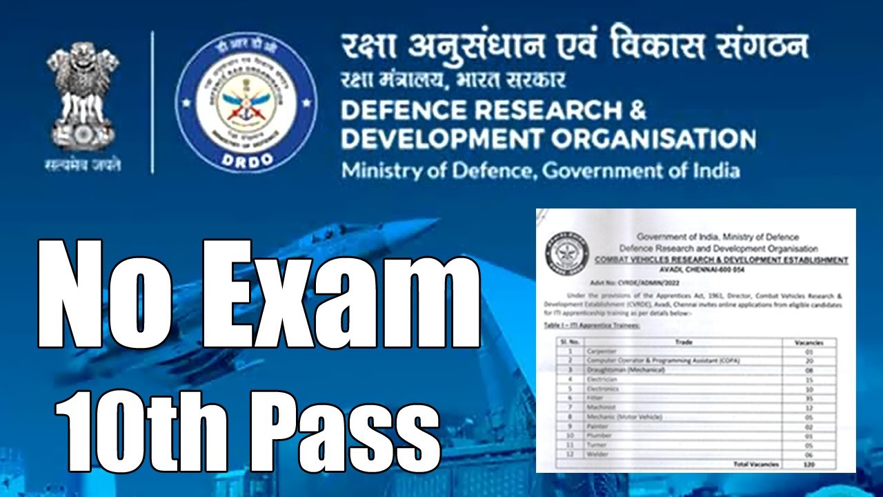 DRDO Recruitment 2022 || drdo.gov.in OR rac.gov.in Vacancy Notification