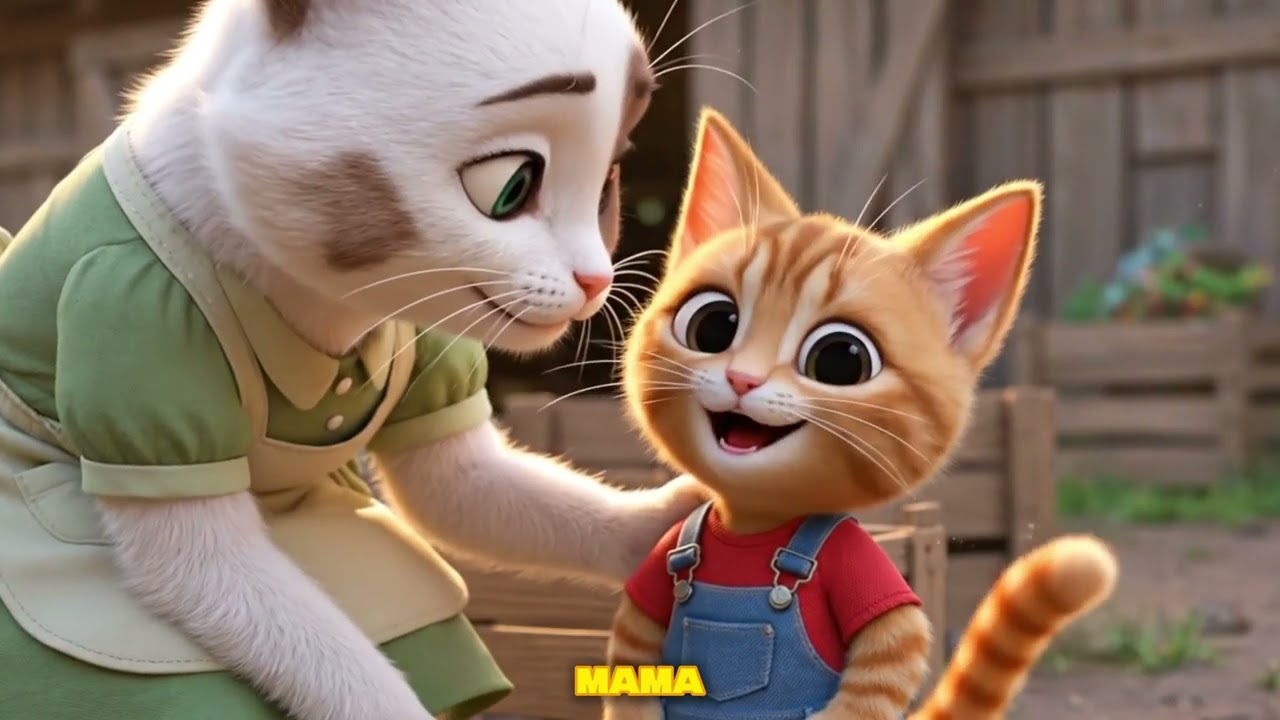 Cat Story: Brave Kitten Slips Off a Wet Roof! 😱Mama Cat’s Smart Rescue | Heartwarming Kids Animation