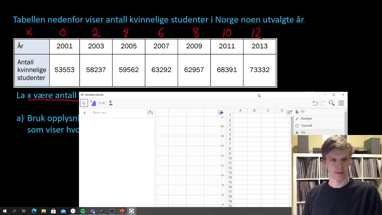 Intro til regresjon i geogebra