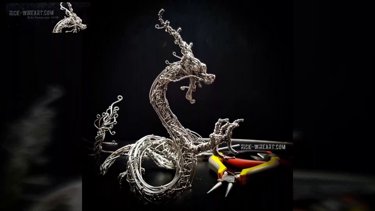 Dragon Sculpture Rick wire art Process