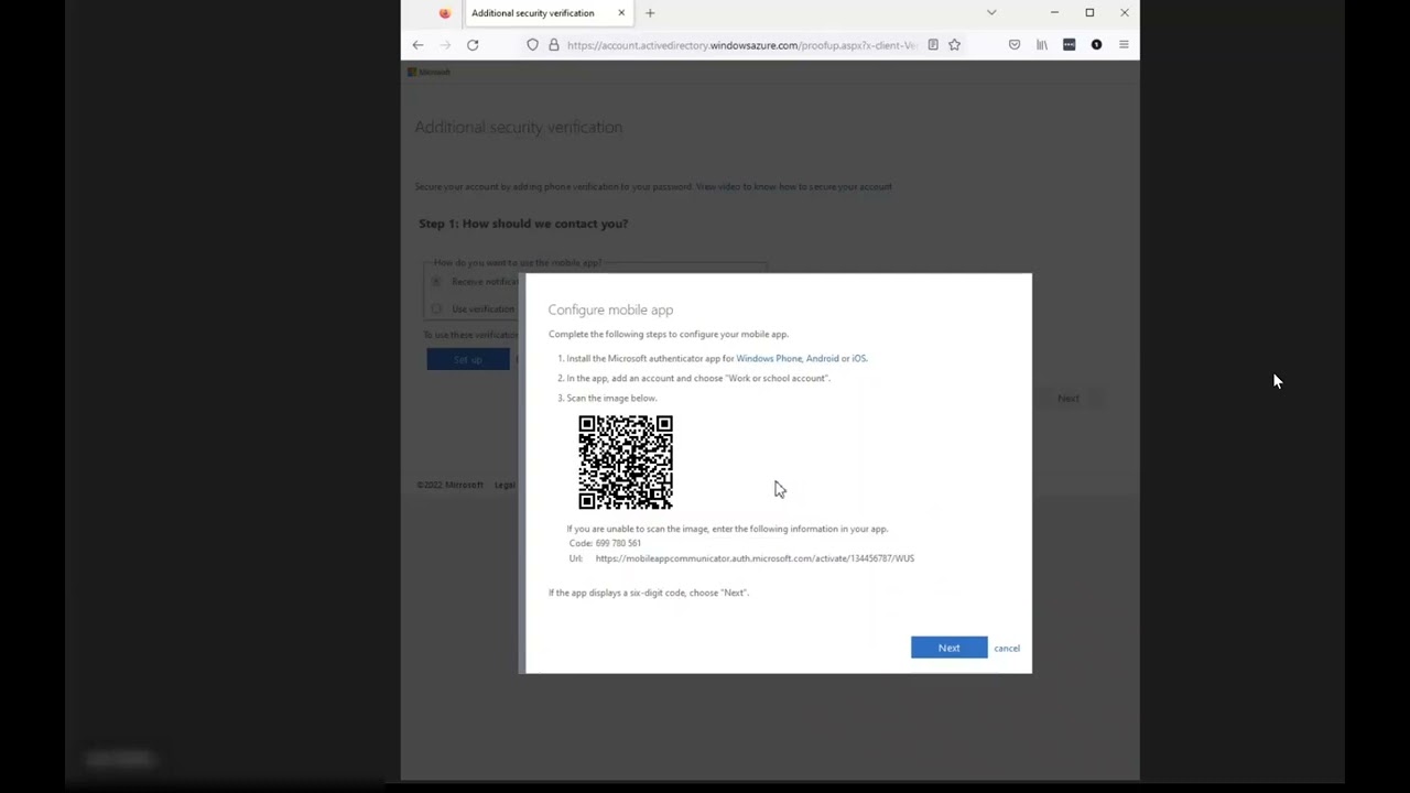 Первый вход в MyApps с использованием Microsoft Authenticator