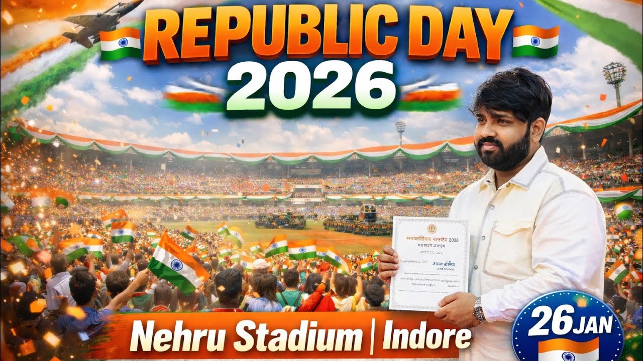 Republic Day 2026 🇮🇳 | Nehru Stadium Indore Celebration Vlog | 26 January Parade & Award 🏆#shorts