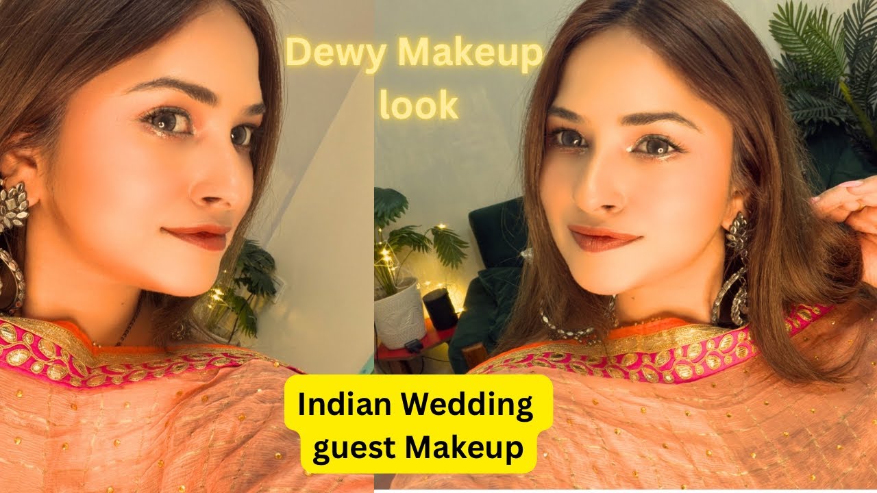 Indian Wedding Guest Makeup Look | Golden Eyes / Dewy Makeup | Step by Step Tutorial 