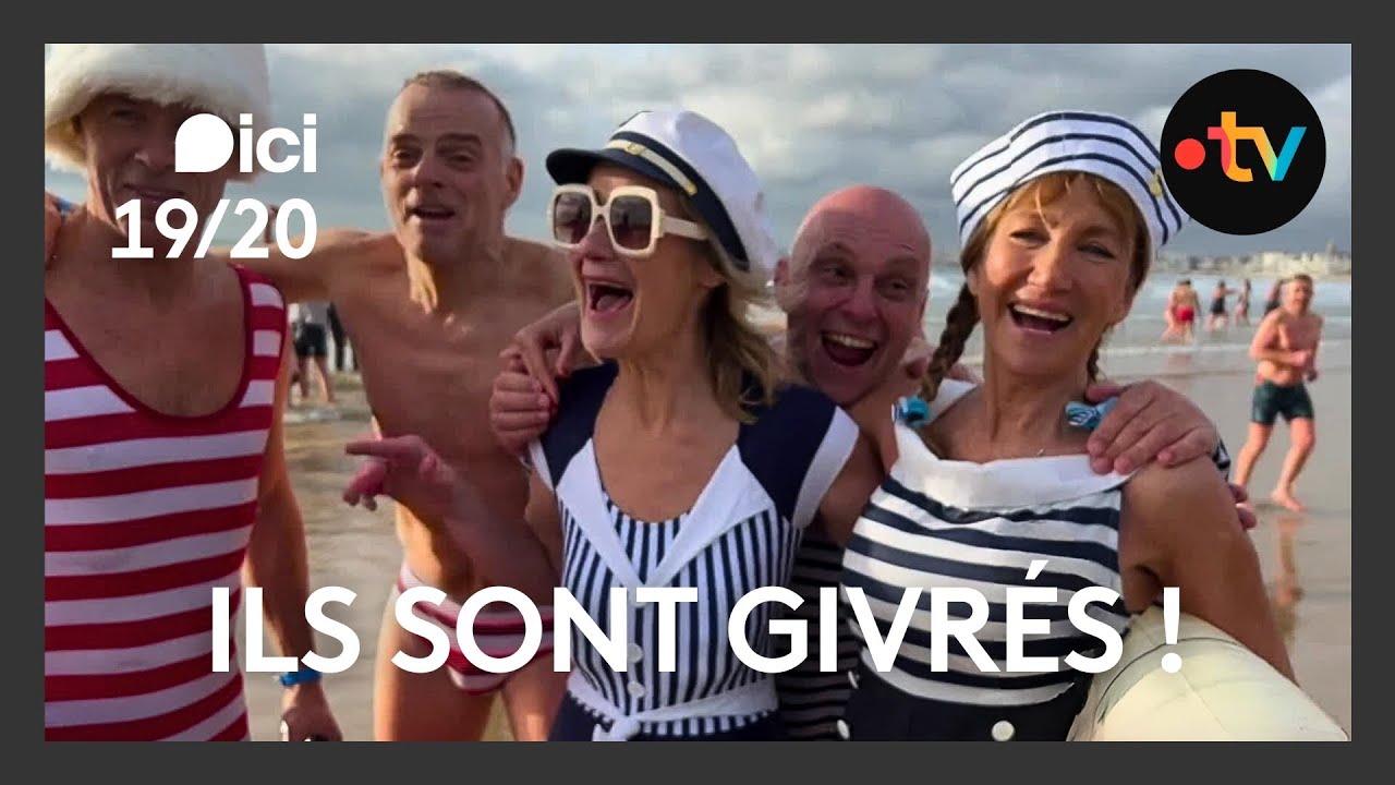 Les givrés : le premier bain de l'année aux Sables d'Olonne