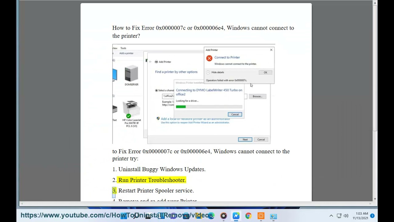 Fix Error 0x0000007c/0x000006e4, Windows cannot connect to the printer error in Windows 11/10/8/7