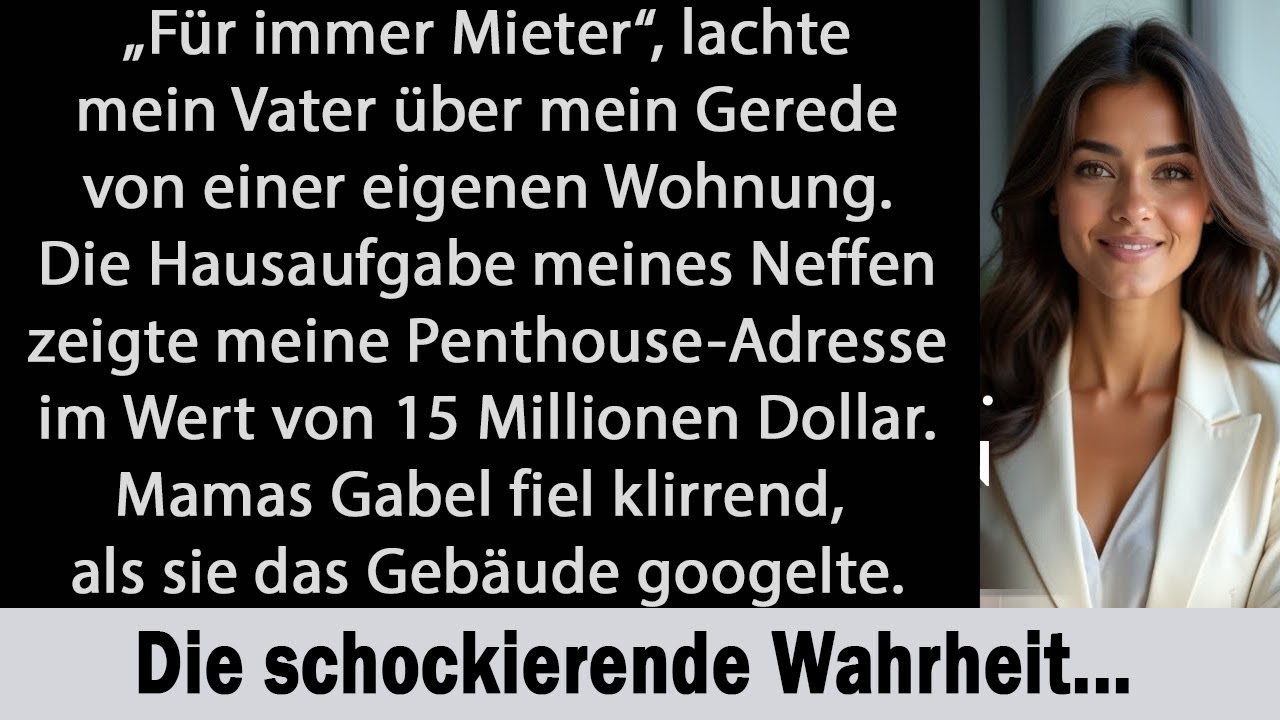 Beim Familienessen sagten sie: „Du wirst nie Eigentum haben“ –bis meine Penthouse-Adresse viral ging