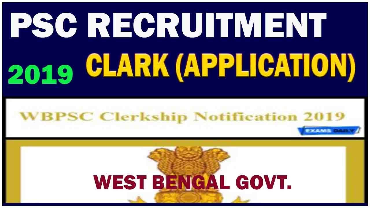 WBPSC Clerk Recruitment 2019 Online Application
