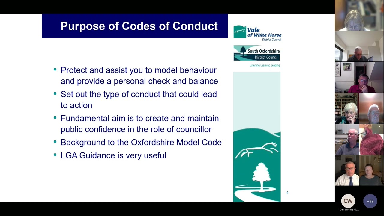 Code of conduct parish council training 27 October 2022