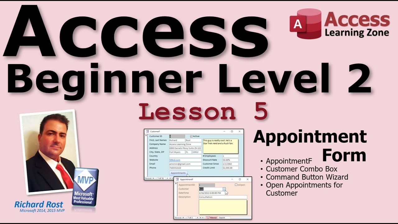 Microsoft Access Beginner 2, Lesson 05: Trusted Locations, Form Design, Relationships, Combo Boxes