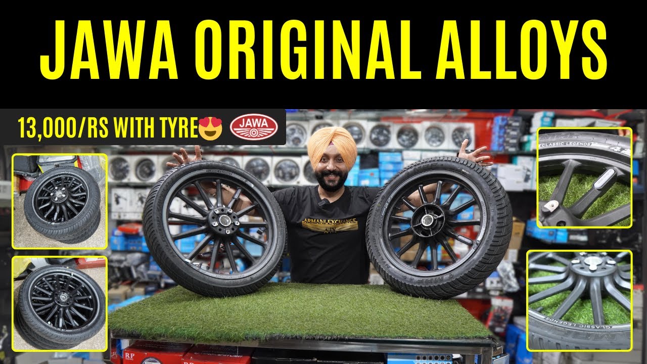 Original Jawa Alloys with MRF Tyres 😍🔥 Jawa 42, Bobber & Perak  #jawabobberalloys #jawaperakalloys