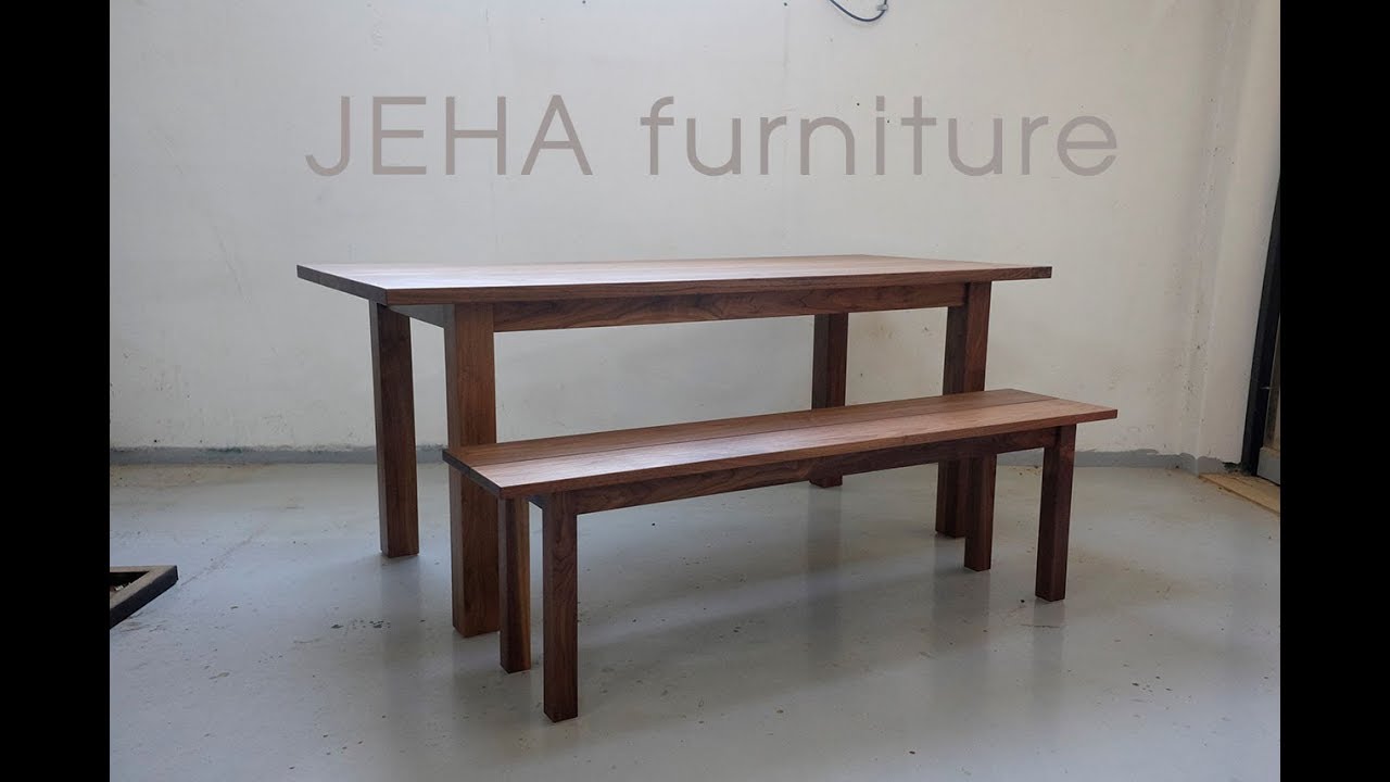 Making walnut table & bench /  festool domino wood joinery / how to make table woodworking