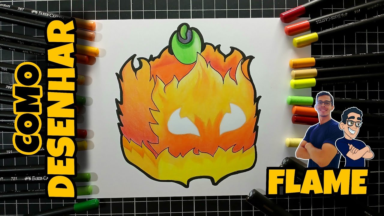 Como DESENHAR a  FRUTA CHAMA REWORK de BLOX FRUITS - How to DRAW the FLAME FRUIT REWORK