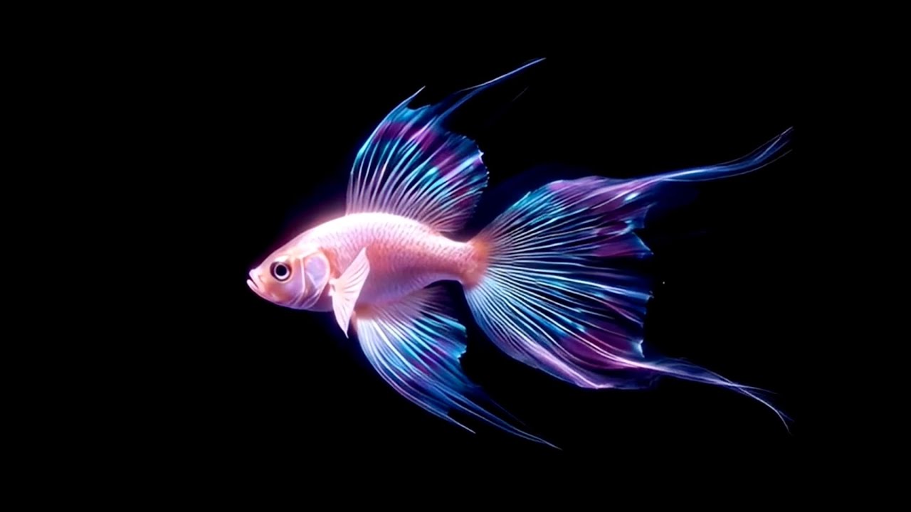 3D Hologram Fish 30 Minute 🐠 Relaxing Ambient Music | Black Background | Sleep, Study, Meditation