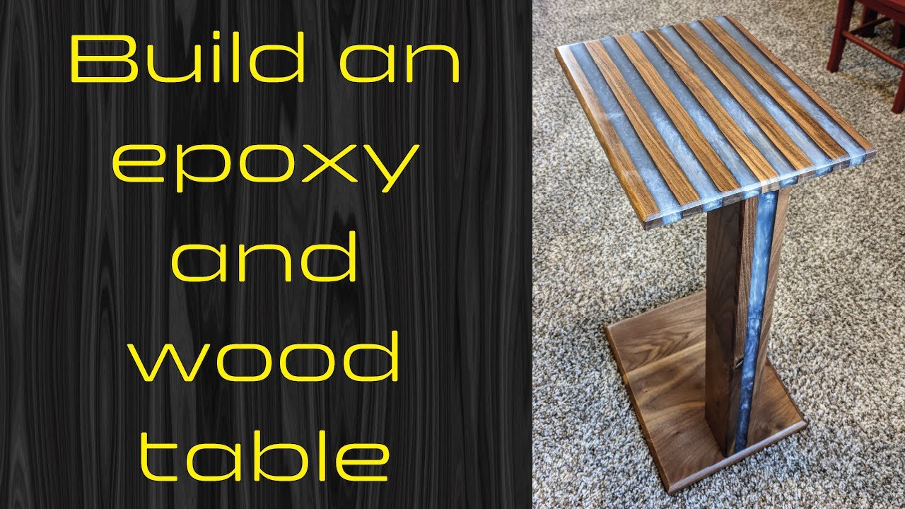 Epoxy and Walnut End Table / Side Table / TV Tray