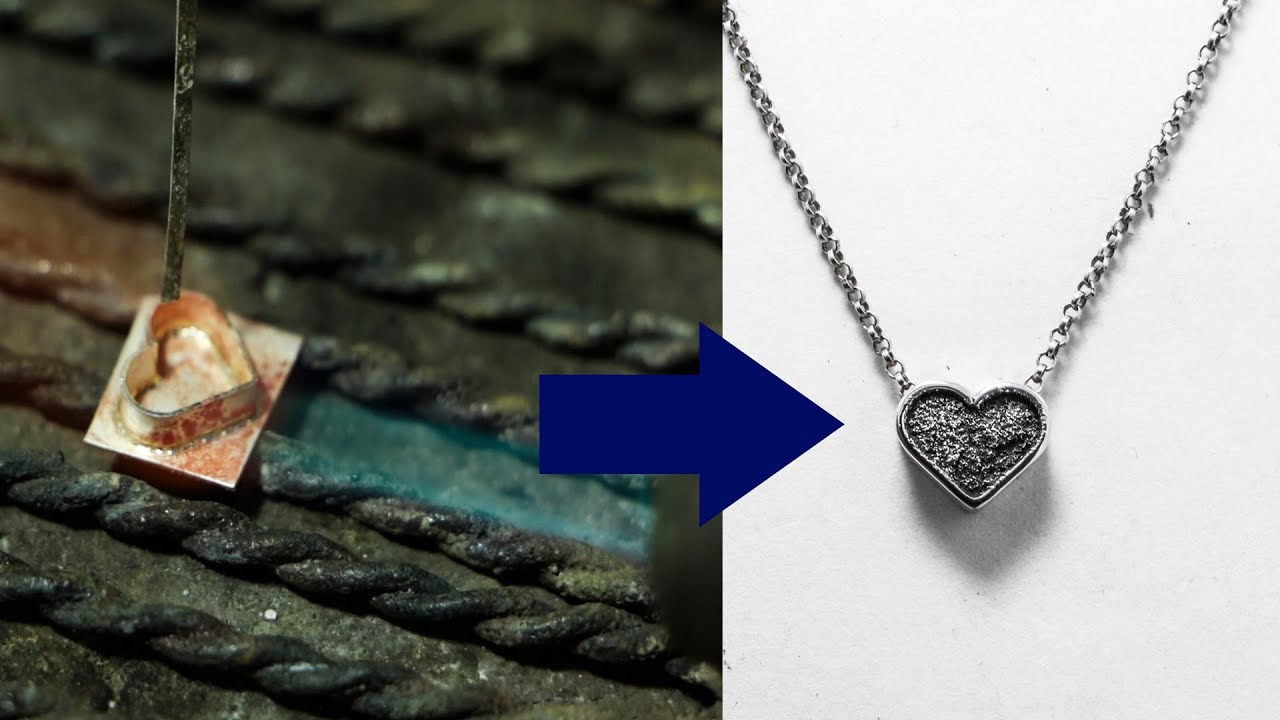 FABRICACIÓN ARTESANAL DE UNA JOYA DE PLATA CORAZÓN CON TEXTURA EN POLVO