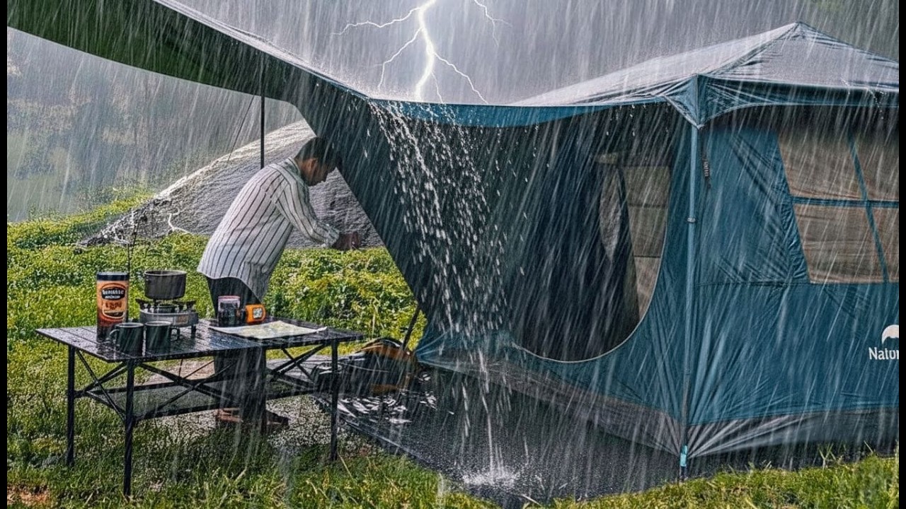 💯Кемпинг во время ужасной грозы ⛈️Худший опыт пребывания в палатке во время грозы.