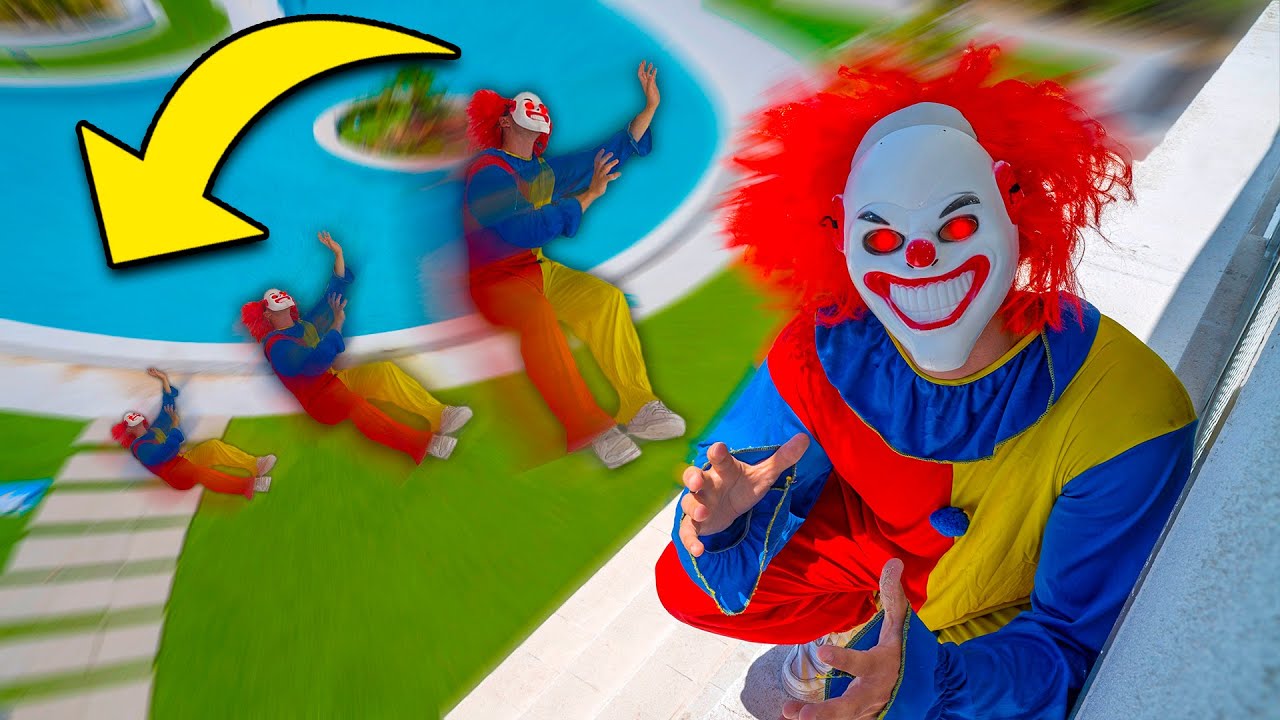 EL PAYASO HACE PARKOUR EN LA MANSIÓN Y SE CAE !! *caída mortal* Exi