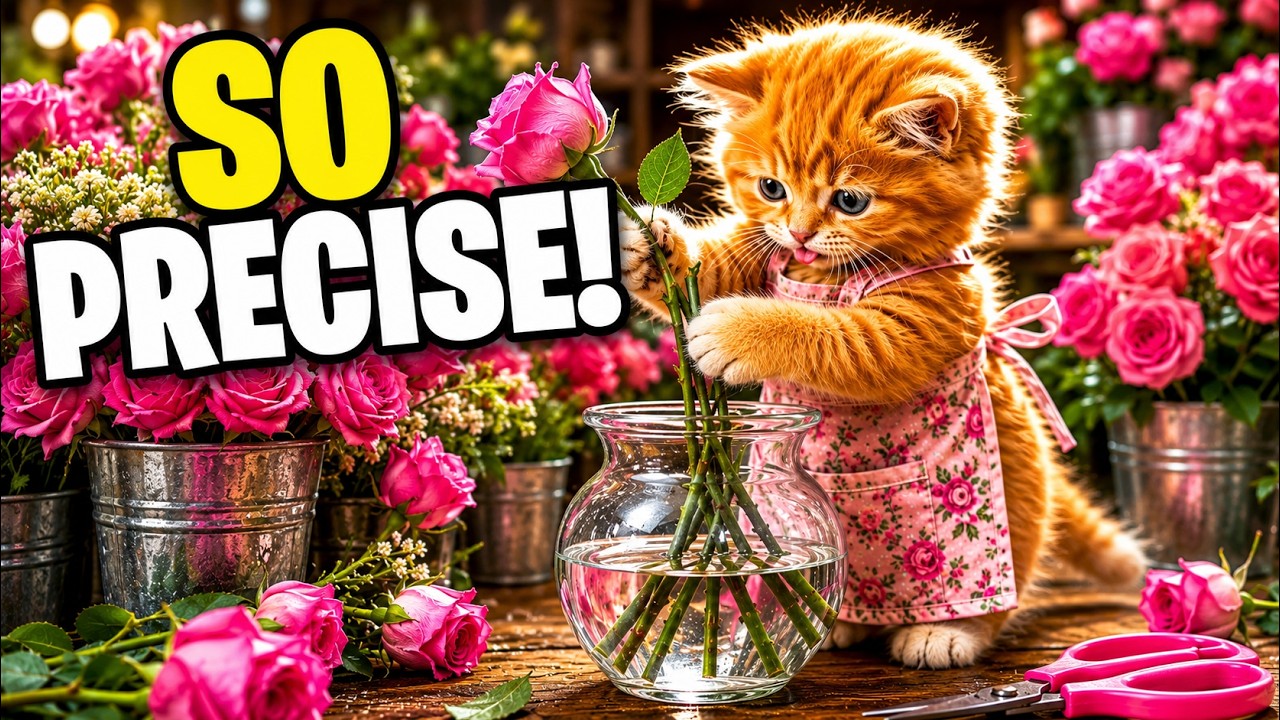 Cute Kitten Flower Shop A Tiny Bouquet Master 🌸