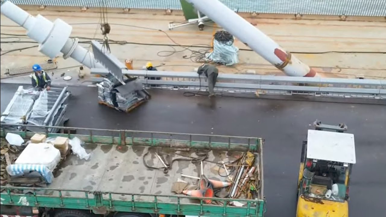 2026.02.01  淡江大橋  河中段 八里端 持續施工概況近距觀察 空拍 LIVE 直播