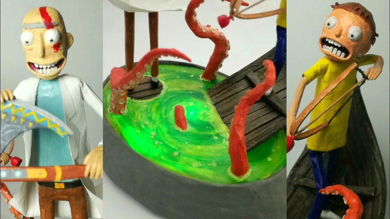 Rick and Morty in God of War Realms Diorama | Sculpting Time lapse.