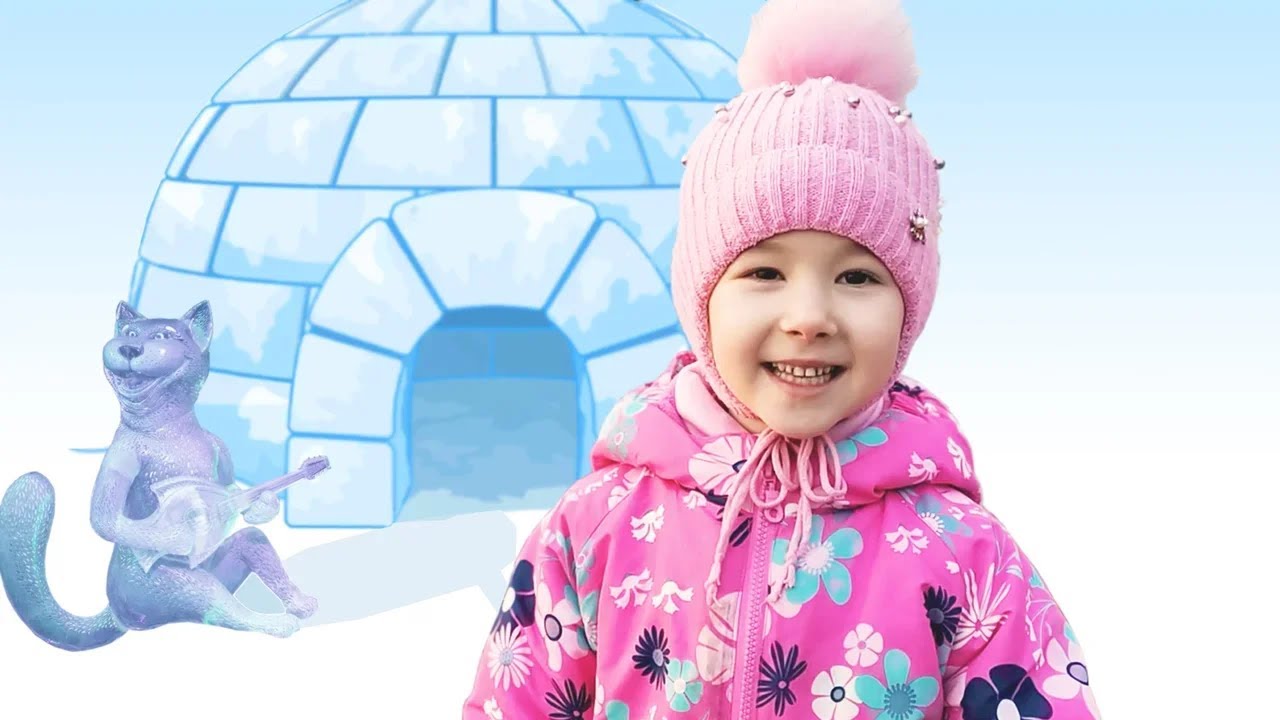 Варя замораживает Папу на выставке Ледяных Фигур Ice Fantasy СПб.