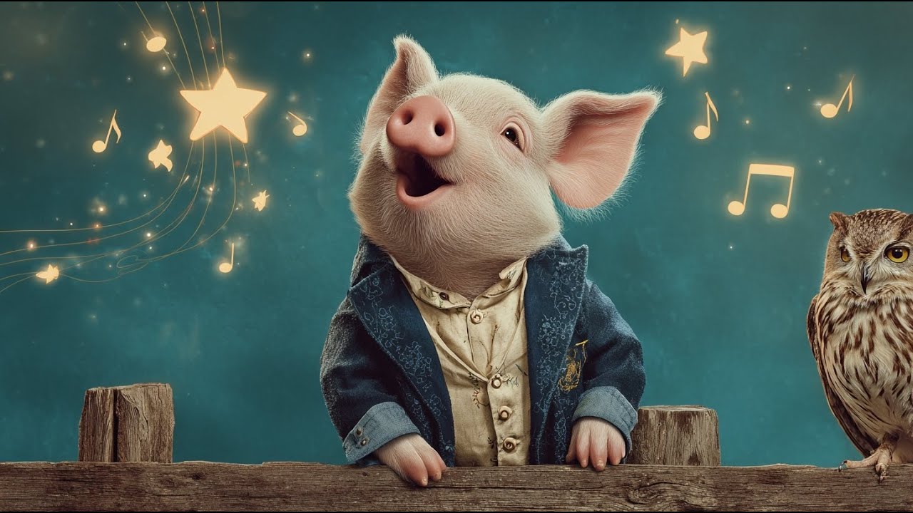Piggy Sings Twinkle Twinkle Little Star with Owl | Vintage Kids Cartoon