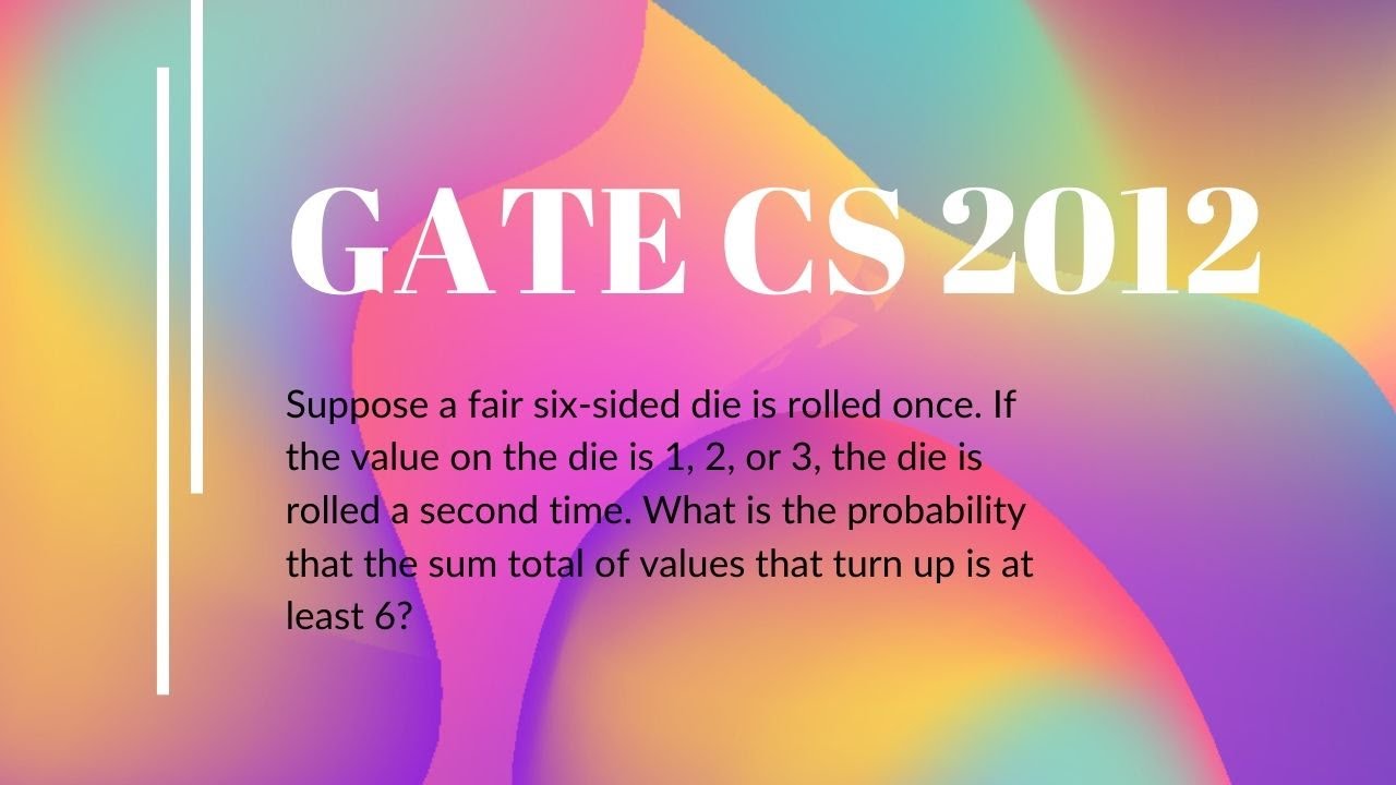 GATE CS 2012     Suppose a fair six-sided die is rolled once