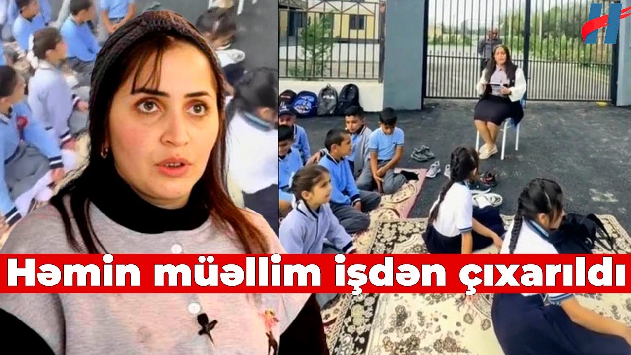 Məktəbin önündə dərs keçən müəllim işdən çıxarıldı