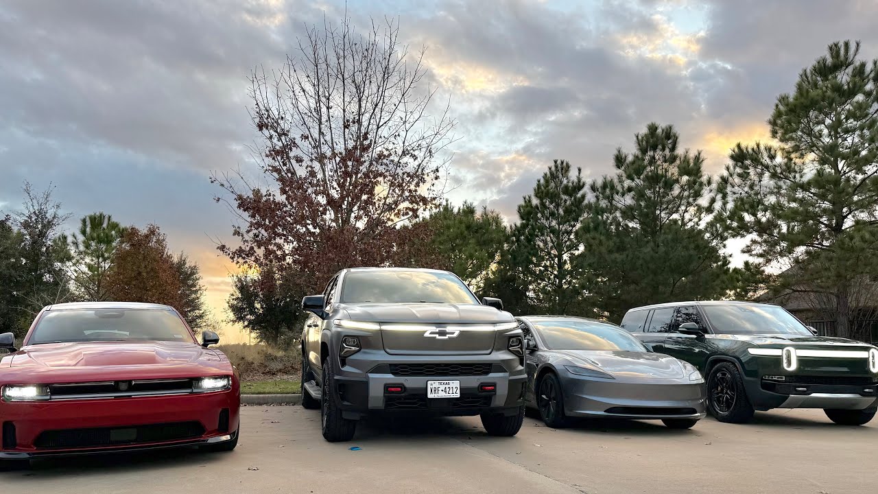 Мой парк электромобилей | Chevy Silverado | Tesla Model 3 | Dodge Charger | Rivian R1