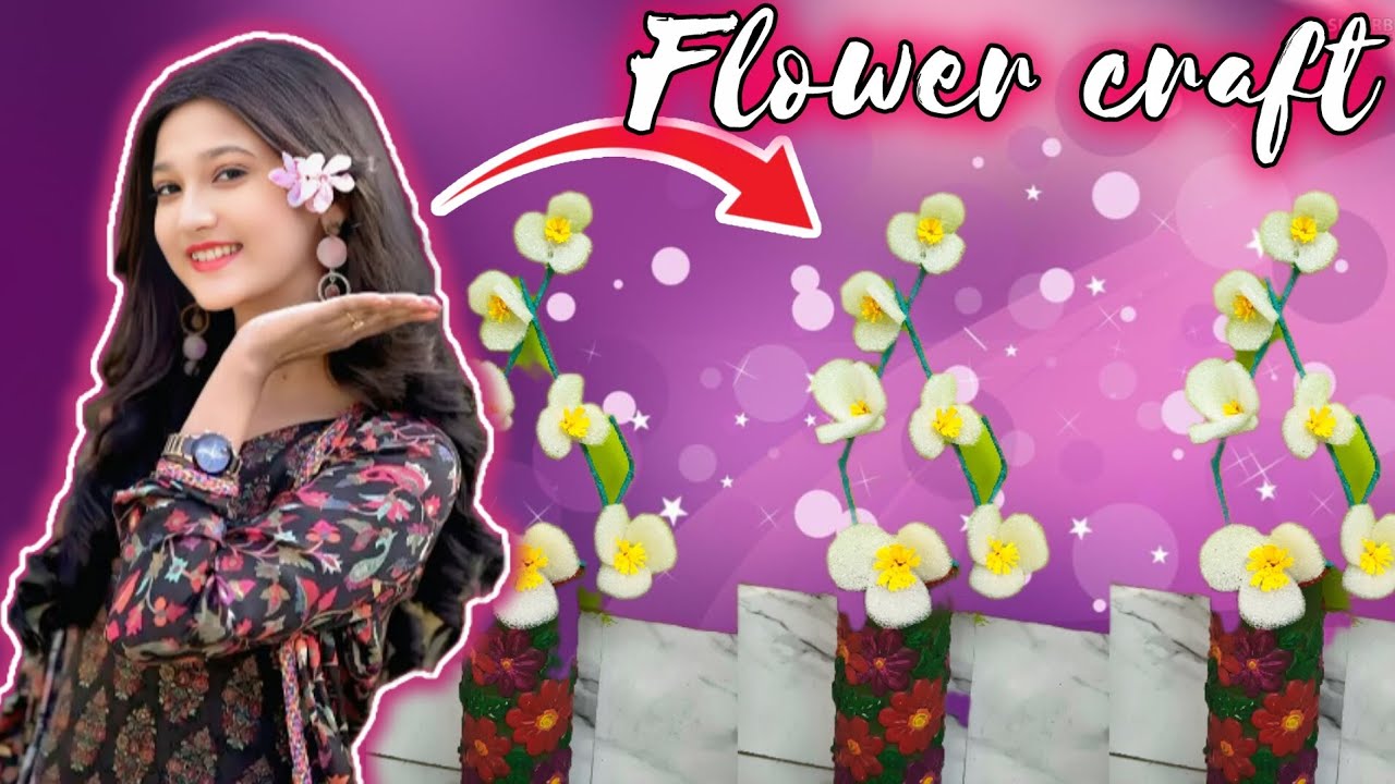 Flower making craft #flowers #craft #sponge #diy #handmade #homedecor #decoration #ytstudioes #india