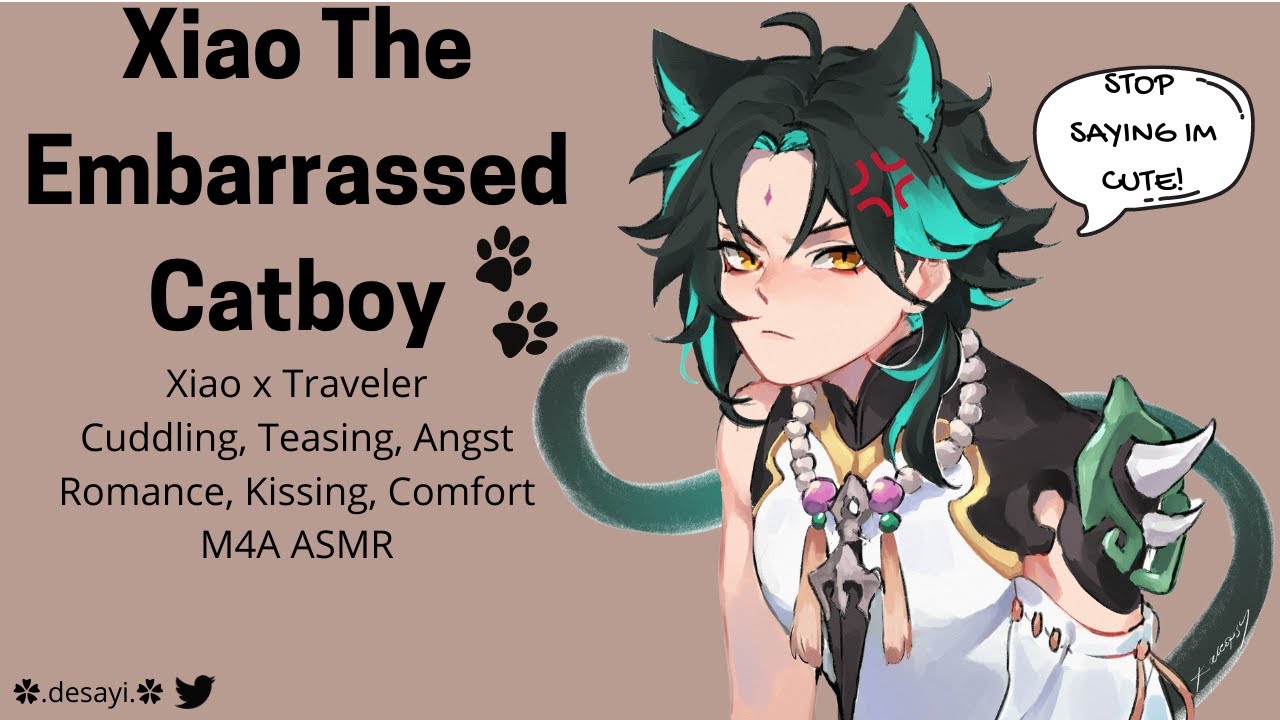 Xiao The Embarressed Catboy Xiao x Traveler Cuddling, Teasing, Angst, Romance, Comfort REUPLOAD