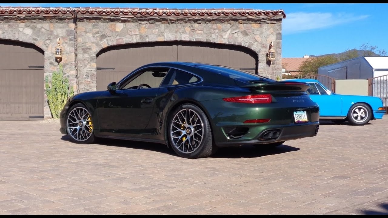 2014 Porsche 911 Turbo S in Oak Green Metallic & Engine Sound on My Car Story with Lou Costabile