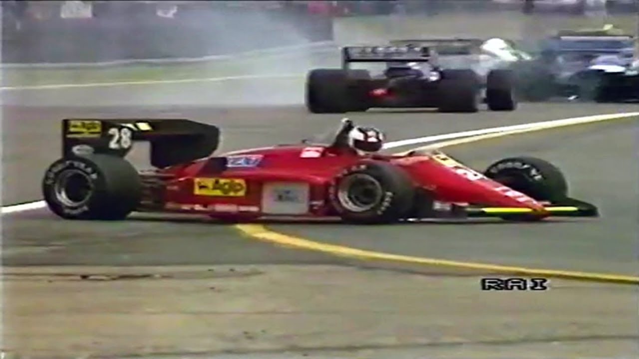 GP Inghilterra 1985 F1 Silverstone RAI Michele Alboreto Ferrari Alain Prost Ayrton Senna