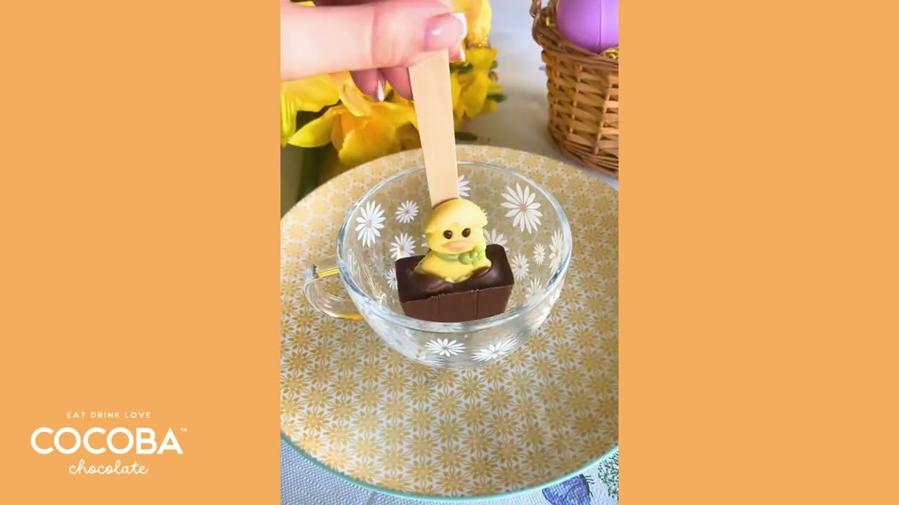 Easter Duckling Milk Hot Chocolate Spoon | Cocoba Chocolate