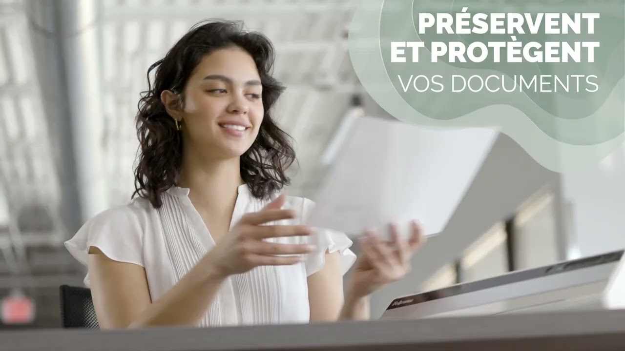 Pochettes de plastification Fellowes contenant 50 % de mat&eacute;riaux recycl&eacute;s