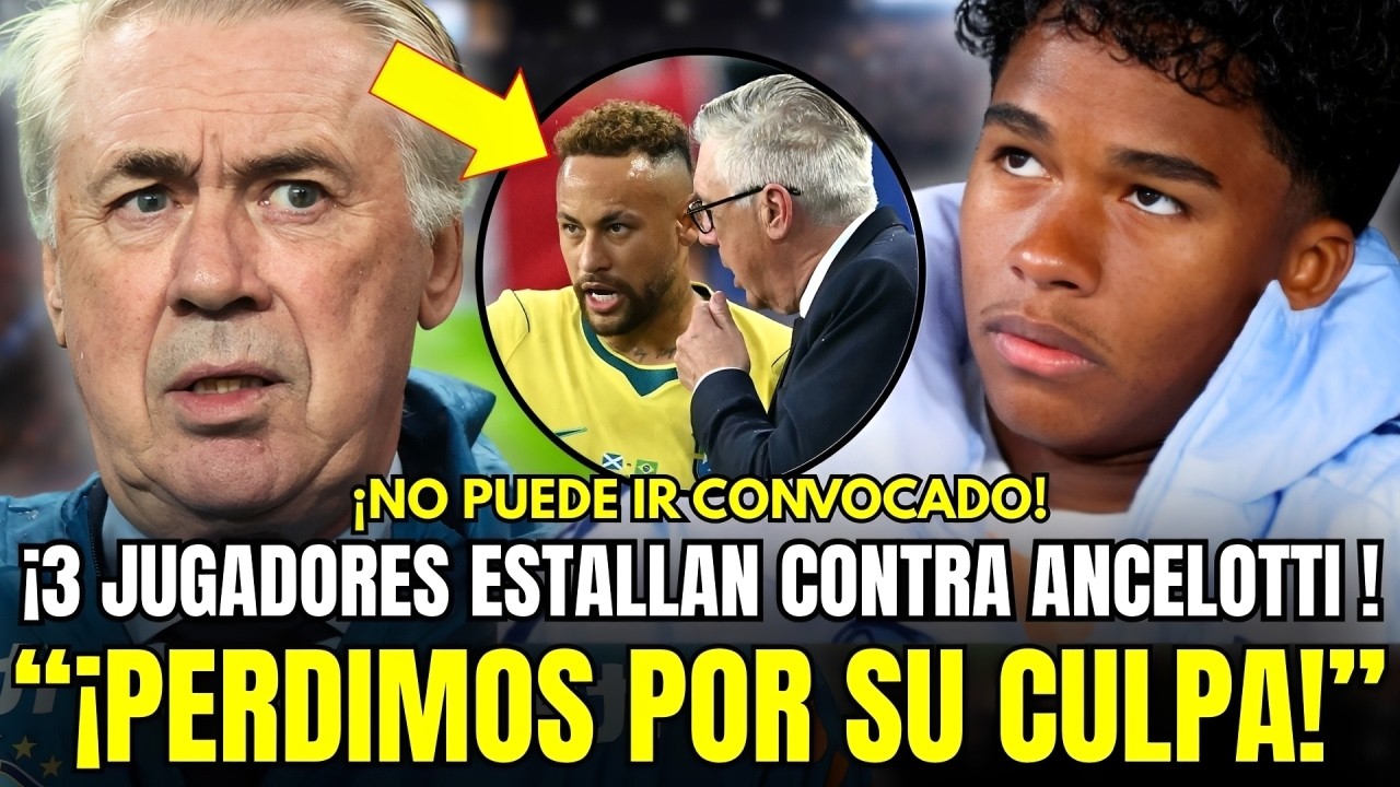 🚨ESC&Aacute;NDALO EN BRASIL: 3 JUGADORES ESTALLAN CONTRA ANCELOTTI TRAS SU ELIMINACI&Oacute;N EN EL MUNDIAL