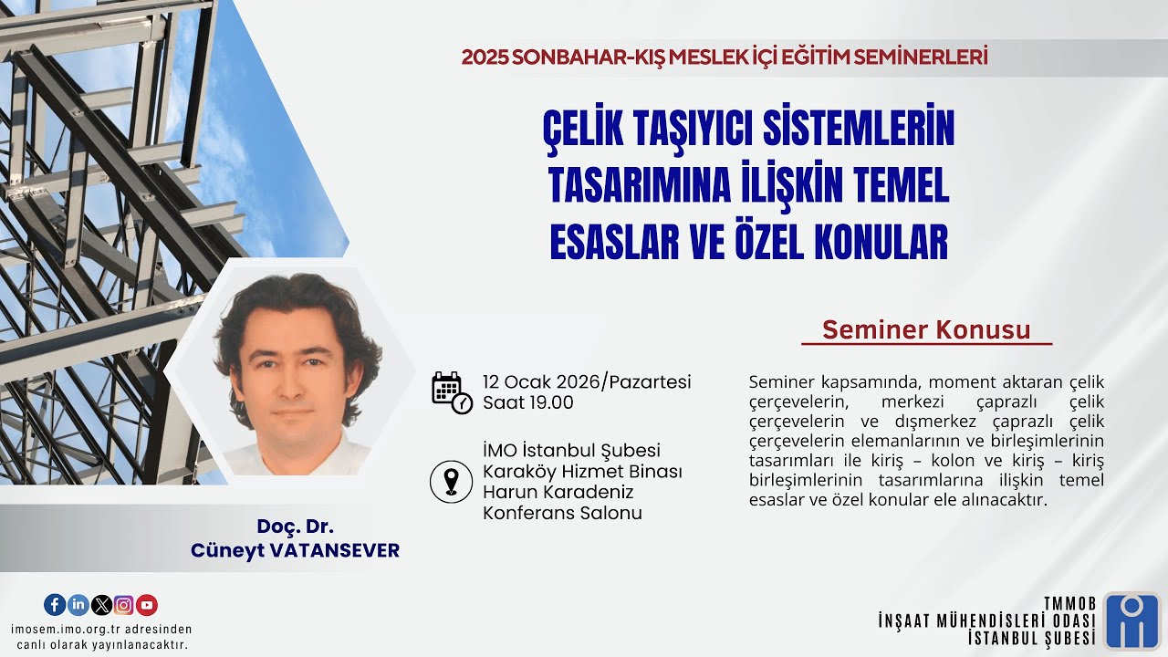 Çelik Taşıyıcı Sistemlerin Tasarımına İlişkin Temel Esaslar ve Özel Konular-Doç.Dr.Cüneyt VATANSEVER