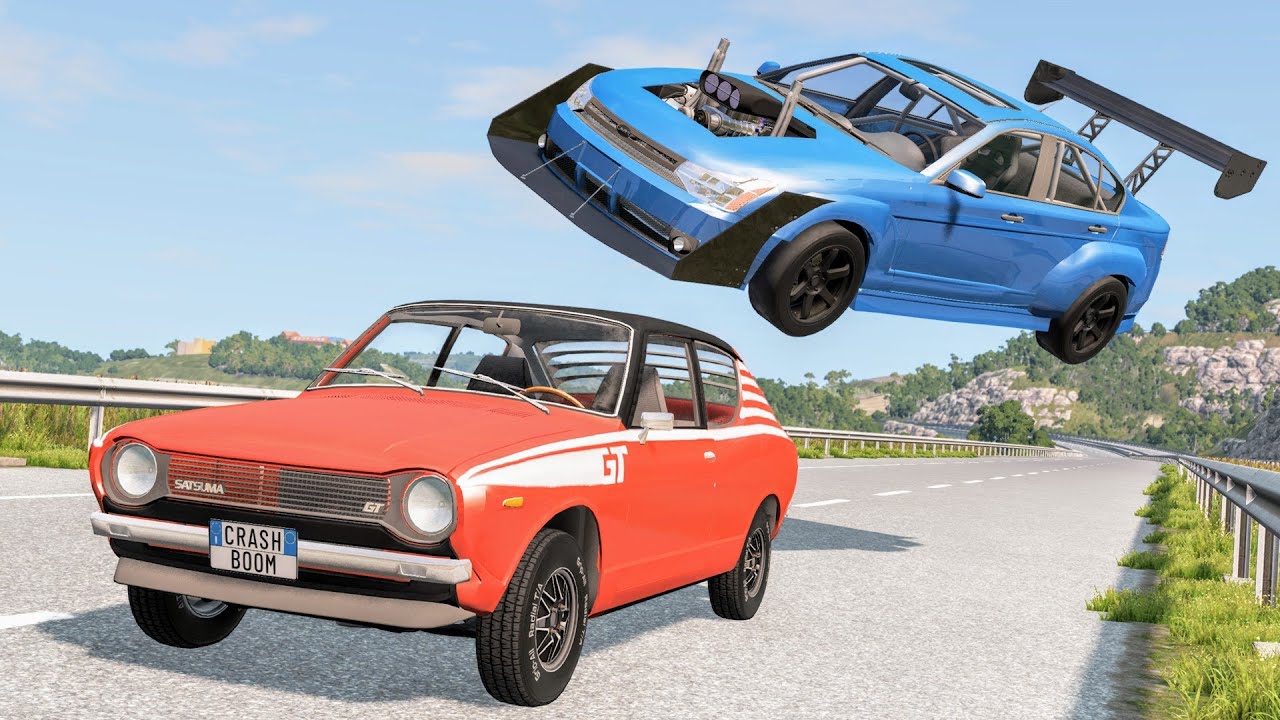 High Speed Traffic Car Crashes #97 - BeamNG Drive | CrashBoomPunk