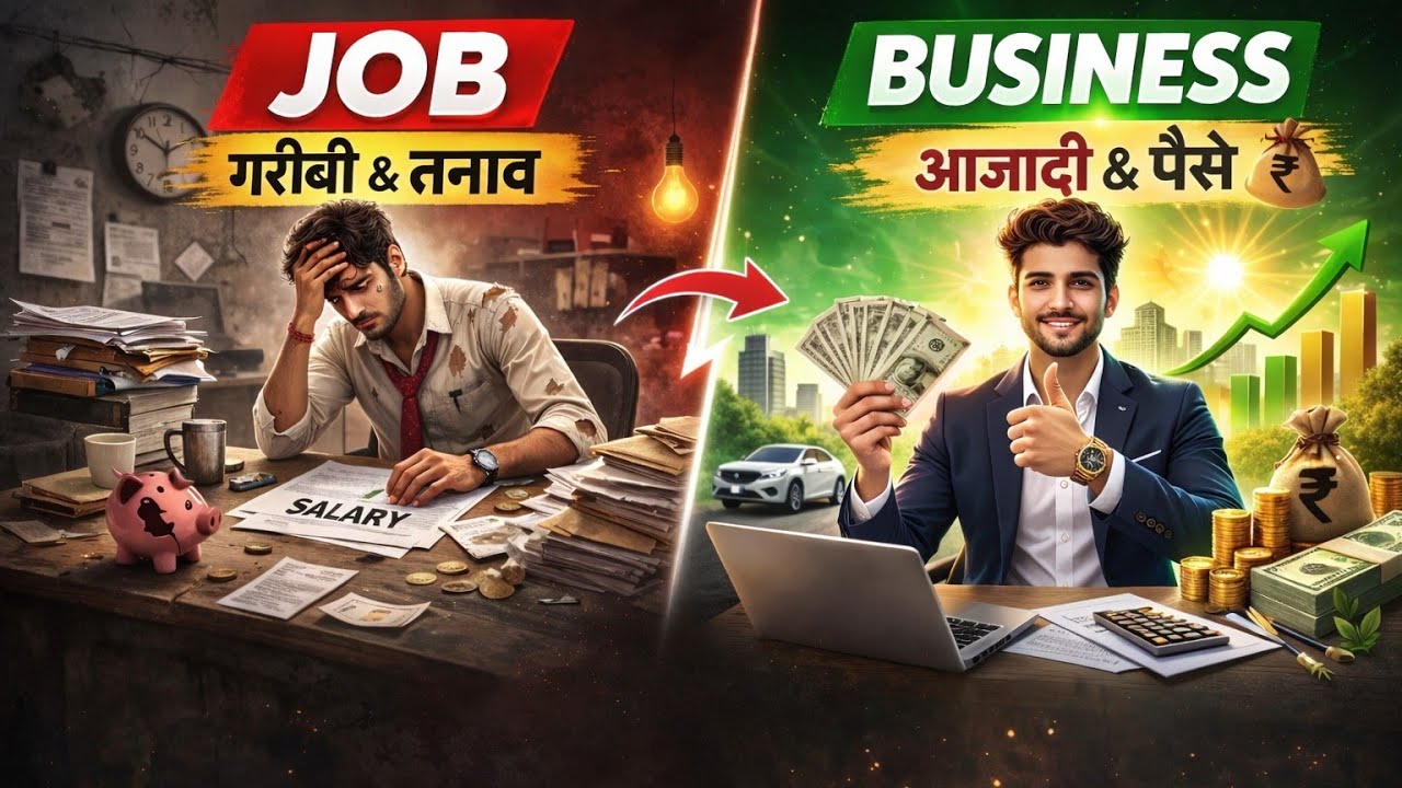 How to Start a Business with Zero Investment | Job vs Business 💼 | अमीर लोग जॉब क्यों नहीं करते?