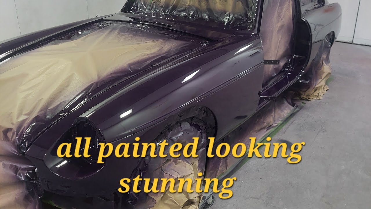 mgb gt gets 3 coats of black tulip paint let's see how we got on
