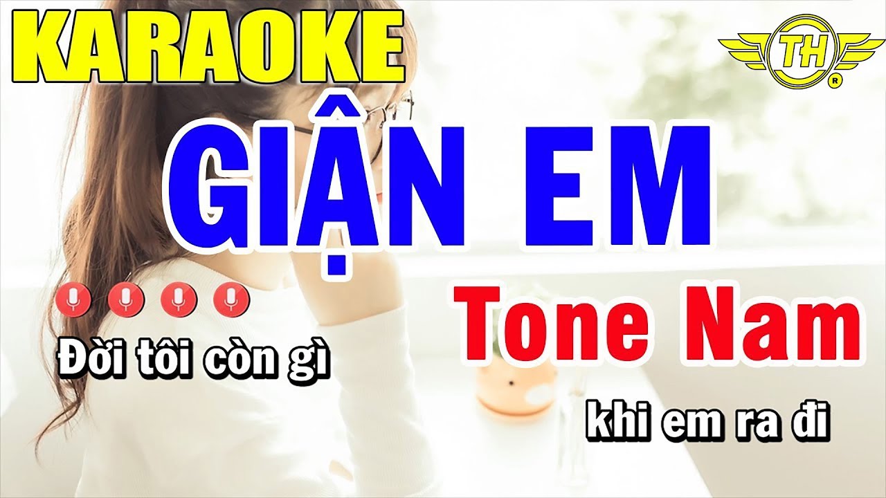 Karaoke Giận Em Tone Nam Nhạc Sống | Trọng Hiếu