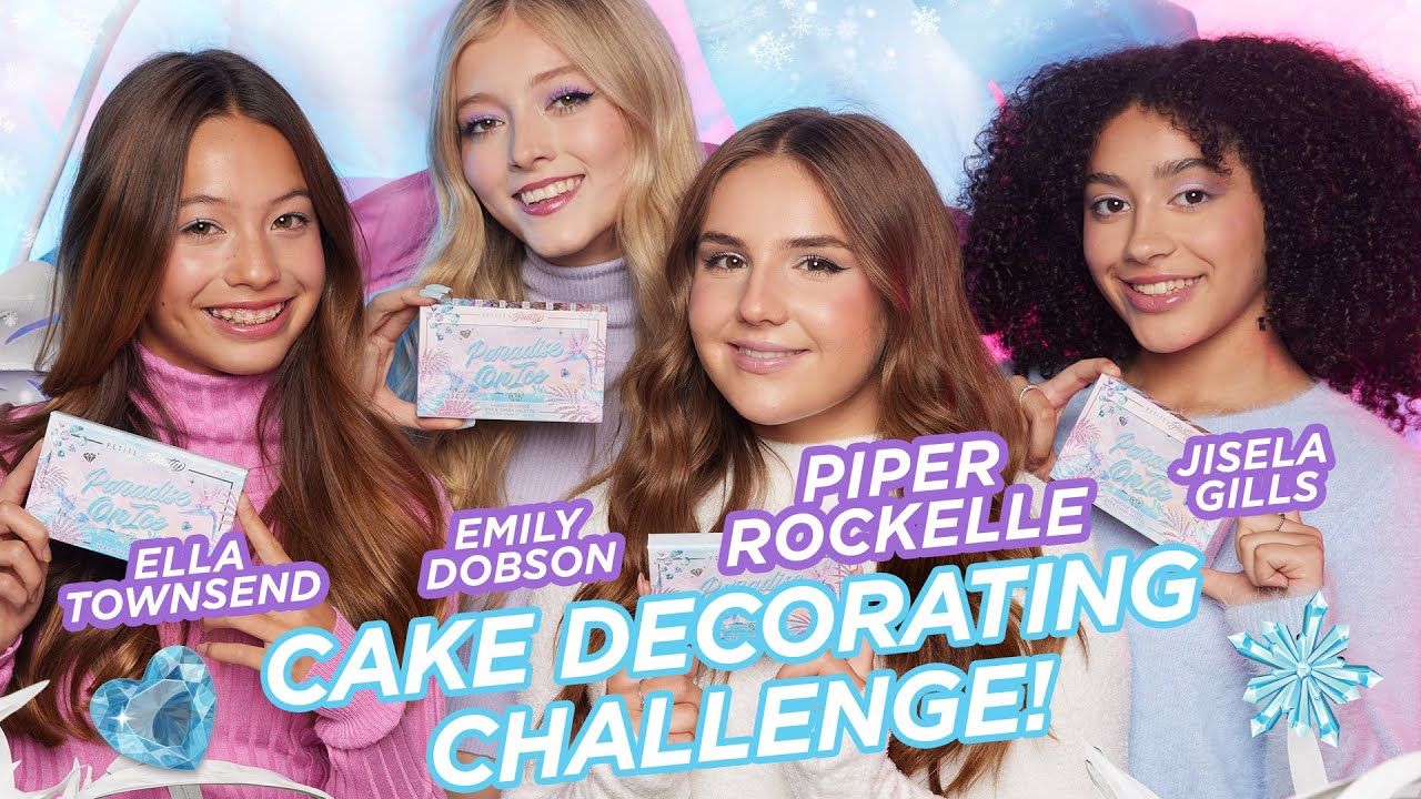 CAKE DECORATING CHALLENGE with Piper Rockelle, Emily Dobson, Jisela, and Ella | Petite 'n Pretty