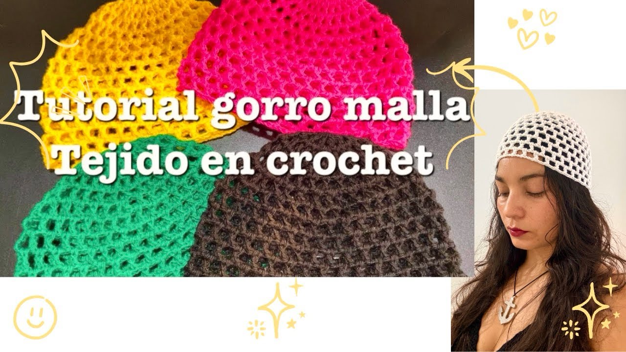 GORRO MALLA CROCHET / CASQUETE CROCHET / MESHAT CROCHET