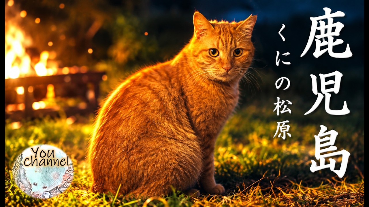 野営 雨キャンプ。野良猫が横切る鹿児島くにの松原
