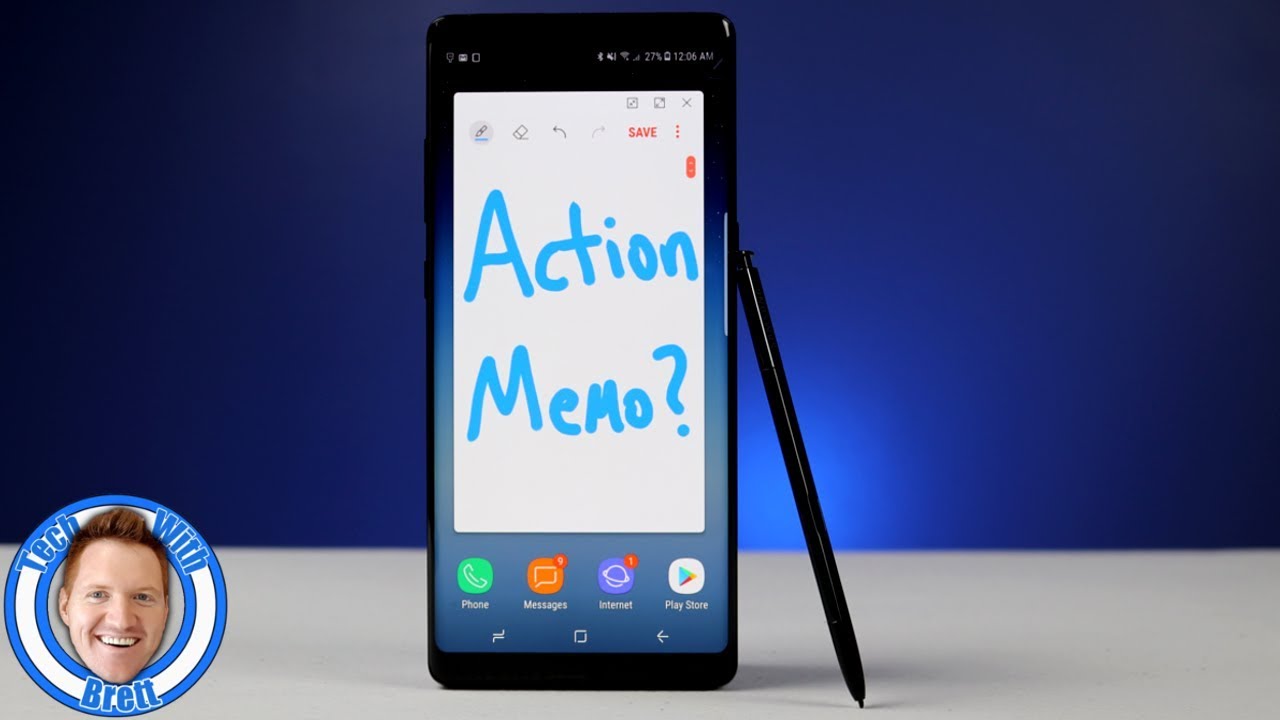 Where is Action Memo on the Note 8?