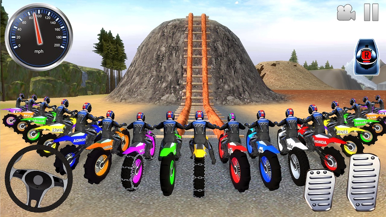 Motocross Dirt Bikes driving Extreme Stunts #5 - Offroad Outlaws Motor bike Game - Android Gameplay