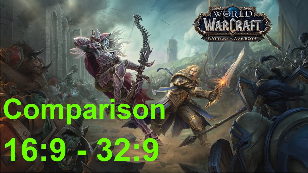 Comparison - World of Warcraft - Flying from Ironforge to Stormwind , 16:9 - 32:9