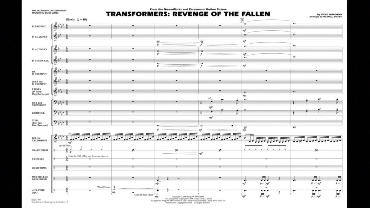 Transformers: Revenge of the Fallen by Steve Jablonsky/arr. Michael Brown