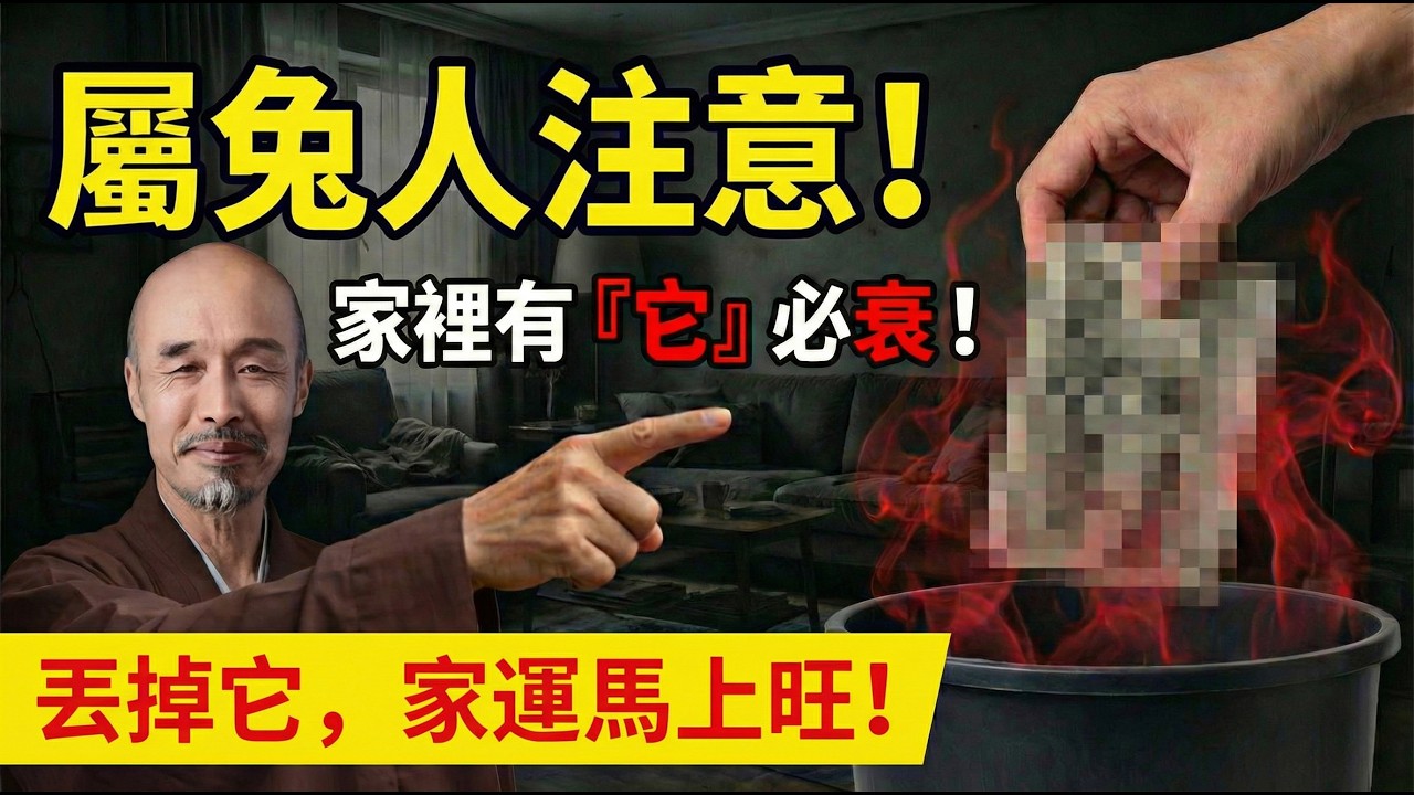 家有屬兔的注意！過年前家裡千萬別放「這東西」，否則霉運纏身難翻身？趕快移走保家運！#屬兔2026運勢 #2026生肖兔運勢 #居家風水 #財運 #化解煞氣 #招財佈局 #生肖兔 #風水禁忌 #屬兔